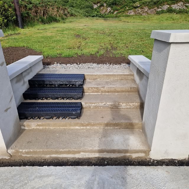 Newly finished outdoor steps